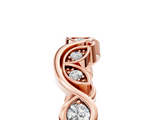 Rose gold Marquise and Round Diamond Infinity Eternity Band with Bezel Setting_28