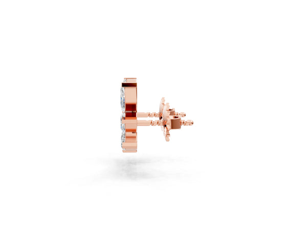 Rose gold Marquise and Round Diamond Ivy Climber Earrings