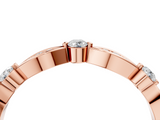 Rose gold Marquise and Round Diamond Milgrain Band with Bezel Setting_26