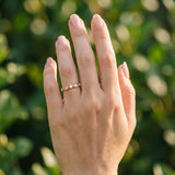 Rose gold Marquise and Round Diamond Milgrain Band with Bezel Setting_38