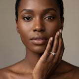 Rose gold Marquise and Round Diamond Milgrain Band with Bezel Setting_39