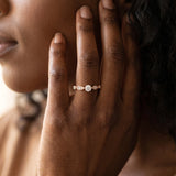 Rose gold Marquise and Round Diamond Milgrain Band with Bezel Setting_40