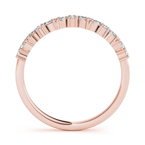 Rose gold Marquise and Round Diamond Vine Eternity Band with Prong Setting 2