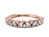 Rose gold Marquise and Round Diamond Vine Eternity Band with Prong Setting_84