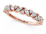 Rose gold Marquise and Round Diamond Vine Eternity Band with Prong Setting_85