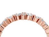 Rose gold Marquise and Round Diamond Vine Eternity Band with Prong Setting_88