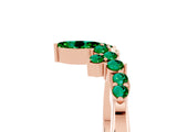 Rose gold Marquise and Round Emerald Chevron Band with Prong Setting_11