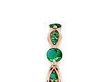 Rose gold Marquise and Round Emerald Milgrain Band with Bezel Setting_11