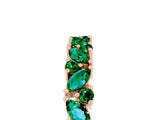Rose gold Marquise and Round Emerald Vine Eternity Band with Prong Setting_11