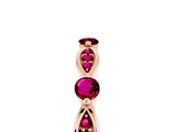 Rose gold Marquise and Round Garnet Milgrain Band with Bezel Setting_11
