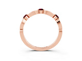 Rose gold Marquise and Round Garnet Milgrain Band with Bezel Setting_9