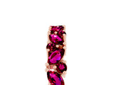 Rose gold Marquise and Round Garnet Vine Eternity Band with Prong Setting_11