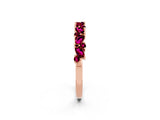 Rose gold Marquise and Round Garnet Vine Eternity Band with Prong Setting_8