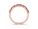 Rose gold Marquise and Round Garnet Vine Eternity Band with Prong Setting_9