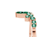 Rose gold Marquise and Round Green Sapphire Chevron Band with Prong Setting_11