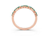 Rose gold Marquise and Round Green Sapphire Vine Eternity Band with Prong Setting_9