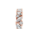 Rose gold Marquise and Round Moissanite Vine Eternity Band with Prong Setting_11