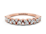 Rose gold Marquise and Round Moissanite Vine Eternity Band with Prong Setting_6