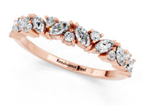 Rose gold Marquise and Round Moissanite Vine Eternity Band with Prong Setting_7