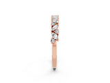 Rose gold Marquise and Round Moissanite Vine Eternity Band with Prong Setting_8