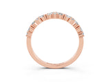 Rose gold Marquise and Round Moissanite Vine Eternity Band with Prong Setting_9