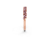Rose gold Marquise and Round Morganite Vine Eternity Band with Prong Setting_8