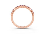 Rose gold Marquise and Round Morganite Vine Eternity Band with Prong Setting_9