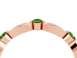 Rose gold Marquise and Round Peridot Milgrain Band with Bezel Setting_10