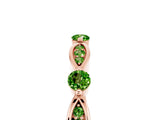 Rose gold Marquise and Round Peridot Milgrain Band with Bezel Setting_11