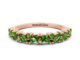 Rose gold Marquise and Round Peridot Vine Eternity Band with Prong Setting_6