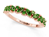Rose gold Marquise and Round Peridot Vine Eternity Band with Prong Setting_7