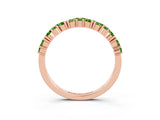 Rose gold Marquise and Round Peridot Vine Eternity Band with Prong Setting_9
