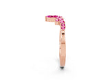 Rose gold Marquise and Round Pink Sapphire Chevron Band with Prong Setting_20