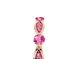 Rose gold Marquise and Round Pink Sapphire Milgrain Band with Bezel Setting_11