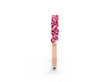 Rose gold Marquise and Round Pink Sapphire Vine Eternity Band with Prong Setting_20