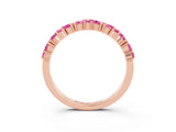 Rose gold Marquise and Round Pink Sapphire Vine Eternity Band with Prong Setting_21