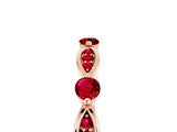 Rose gold Marquise and Round Ruby Milgrain Band with Bezel Setting_11