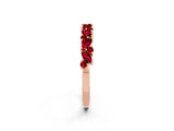 Rose gold Marquise and Round Ruby Vine Eternity Band with Prong Setting_8