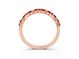 Rose gold Marquise and Round Ruby Vine Eternity Band with Prong Setting_9