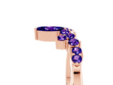 Rose gold Marquise and Round Tanzanite Chevron Band with Prong Setting_11