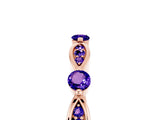 Rose gold Marquise and Round Tanzanite Milgrain Band with Bezel Setting_11