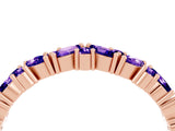Rose gold Marquise and Round Tanzanite Vine Eternity Band with Prong Setting_10