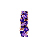 Rose gold Marquise and Round Tanzanite Vine Eternity Band with Prong Setting_11