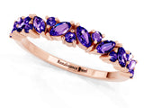 Rose gold Marquise and Round Tanzanite Vine Eternity Band with Prong Setting_7