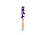Rose gold Marquise and Round Tanzanite Vine Eternity Band with Prong Setting_8