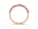 Rose gold Marquise and Round Tanzanite Vine Eternity Band with Prong Setting_9
