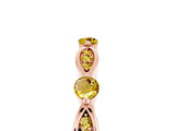 Rose gold Marquise and Round Yellow Sapphire Milgrain Band with Bezel Setting_11