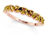 Rose gold Marquise and Round Yellow Sapphire Vine Eternity Band with Prong Setting_19