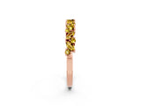 Rose gold Marquise and Round Yellow Sapphire Vine Eternity Band with Prong Setting_20