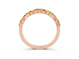 Rose gold Marquise and Round Yellow Sapphire Vine Eternity Band with Prong Setting_21